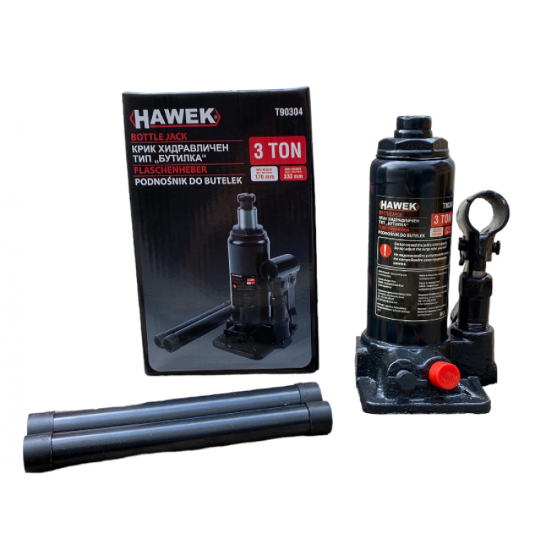 Хидравличен крик 3т HAWEK тип бутилка 
