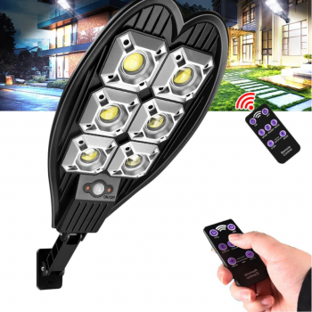 Соларна улична лампа Cob 1200w със стойка и дистанционно 3БР.