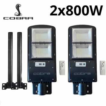 Соларна лампа cobra 800w 2бр. + подарък стойки 2бр.