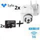 2бр. IP въртяща безжична камера 5MPX- 4+4LED + 2бр. SD карта 64gb YCC365+