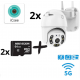 2бр. IP въртяща безжична камера 5MPX- 4+4LED + 2бр. SD карта 64gb iCsee