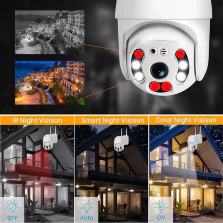 Куполна безжична камера iCsee + LED Соларна лампа 