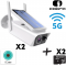 2бр. Соларна водоустойчива WIFI камера 5MP full HD + 2бр. SD карта памет 64GB