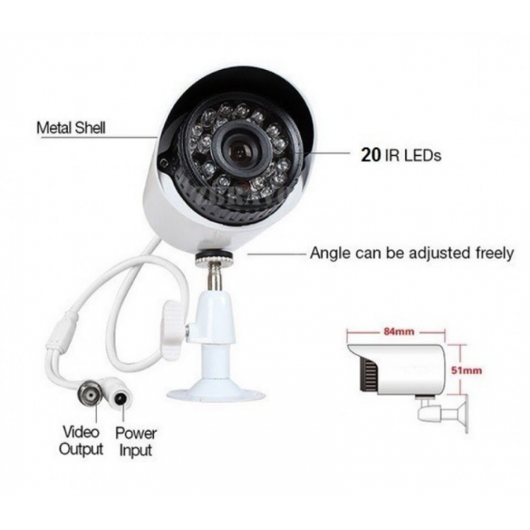 КОМПЛЕКТ С 8 КАМЕРИ И DVR HD CCTV 