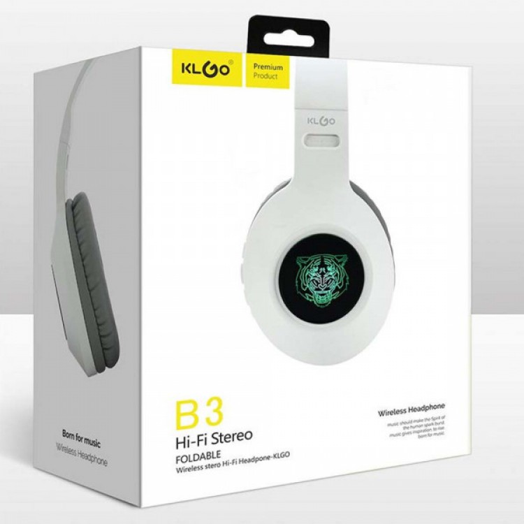 Безжични HiFi стерео слушалки KLGO B3 - Bluetooth, сгъваеми, удобни, мощни