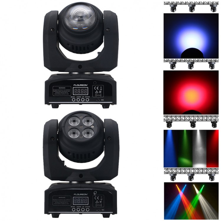 Mini moving head 4 LED, въртяща се глава, диско ефект, сценично осветление