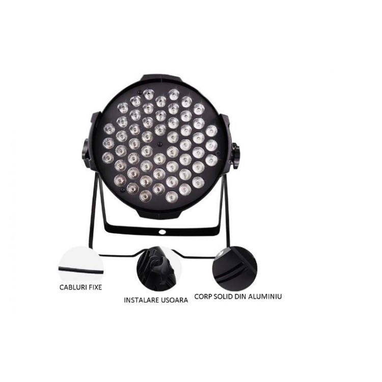 Par led светлинен прожектор 54 бр. 3x1, rgb, черен