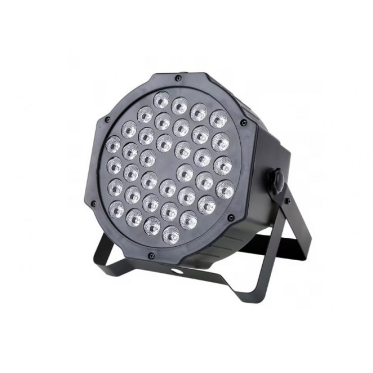 LED Диско прожектор, 36 диода, 4 режима, 50-120W, Стойка за закрепване, Черен