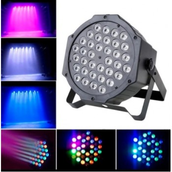 LED Диско прожектор, 36 диода, 4 режима, 50-120W, Стойка за закрепване, Черен