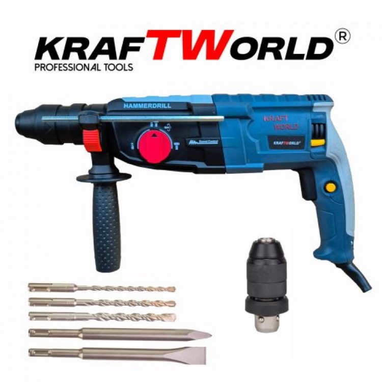 Комплект 2в1 Ъглошлайф 125мм 1400W и Ударна Бормашина 1600W KraftWorld